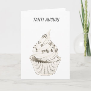 Italiaanse cupcake verjaardag / Tanti Auguri Kaart