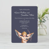 Italiaanse cupido kunst bruiloft uitnodiging (Staand voorkant)