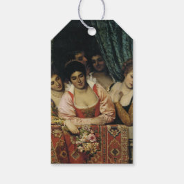 Italiaanse dames op een balkon (Middeleeuwen) Cadeaulabel