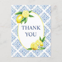 Italiaanse Dankkaart met Blauwe Citroentegel Briefkaart