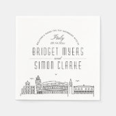 Italiaanse Deco Skyline | Weddenschap Napkins Servet (Voorkant)