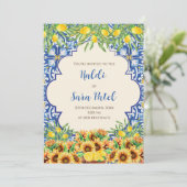 Italiaanse decoratie & digitale Haldi uitnodiginge Kaart (Staand voorkant)