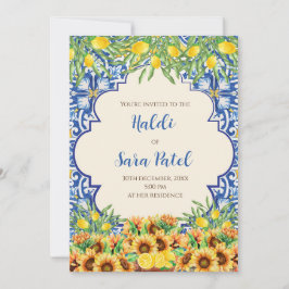Italiaanse decoratie & digitale Haldi uitnodiginge Kaart