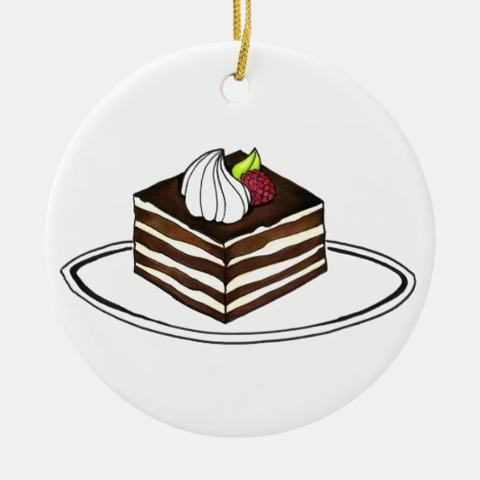 Italiaanse dessert Pastry Tiramisu Bakery Espresso Keramisch Ornament (Voorkant)