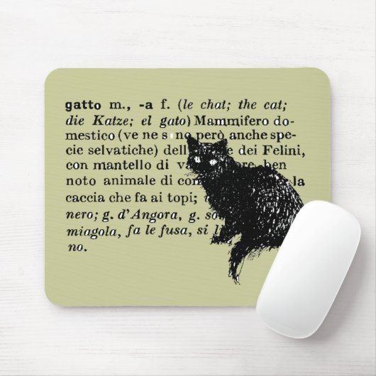 Italiaanse Dictionary cat Muismat (Met muis)