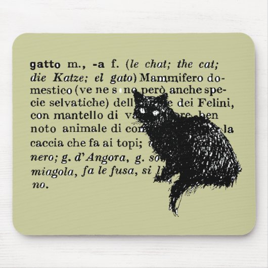 Italiaanse Dictionary cat Muismat (Voorkant)