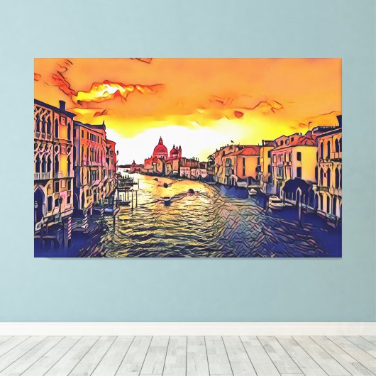 Italiaanse digitale kunstschilders van het Venetië Canvas Afdruk (Insitu (Houten vloer))