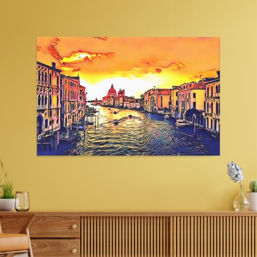 Italiaanse digitale kunstschilders van het Venetië Canvas Afdruk (Insitu (Woonkamer))