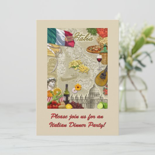 Italiaanse diner kaart (Staand voorkant)