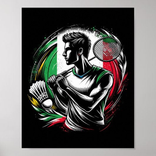 Italiaanse Dminton speler Sportman Atleet Coach Poster (Voorkant)