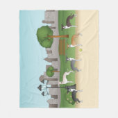 Italiaanse dolfijnen in een Cartoon-kunst van een  Fleece Deken (Voorkant)