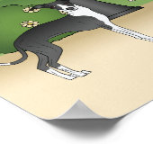 Italiaanse dolfijnen in een Cartoon-kunst van een  Poster (Hoek)