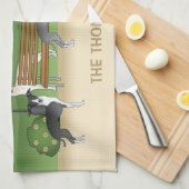 Italiaanse dolfijnen in een Cartoon-kunst van een  Theedoek (Quarter Fold)