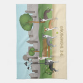 Italiaanse dolfijnen in een Cartoon-kunst van een  Theedoek (Verticaal)