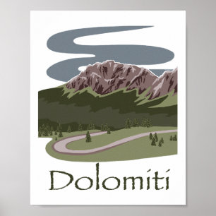 Italiaanse Dolomieten Wandelontwerp Reis De Alpen Poster