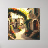 Italiaanse dorp schilderij Print, Italië Wall Art Canvas Afdruk (Voorkant)