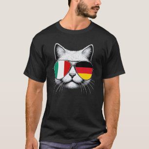 Italiaanse Duitse Vlag Grappige Kat Italië Duitsla T-shirt