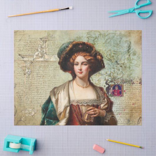 Italiaanse edelvrouw en brieven tissuepapier (Craft)