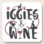 Italiaanse eigenaar van Greyhound Dog Wine lover F Bier Onderzetter (Voorkant)