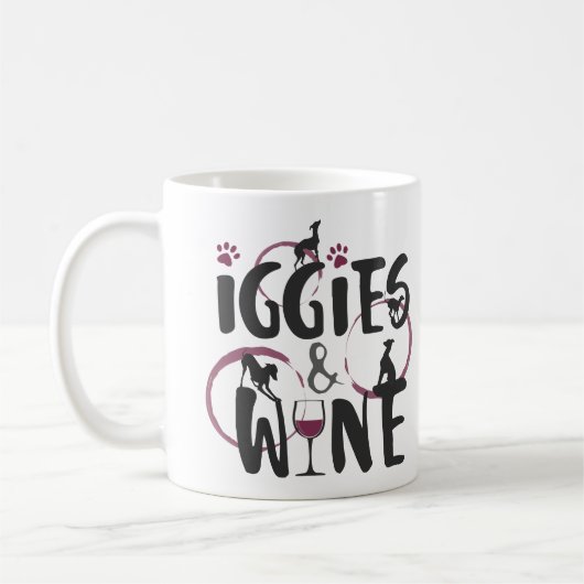 Italiaanse eigenaar van Greyhound Dog Wine lover F Koffiemok (Links)