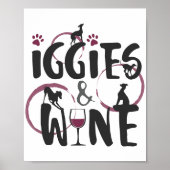 Italiaanse eigenaar van Greyhound Dog Wine lover F Poster (Voorkant)