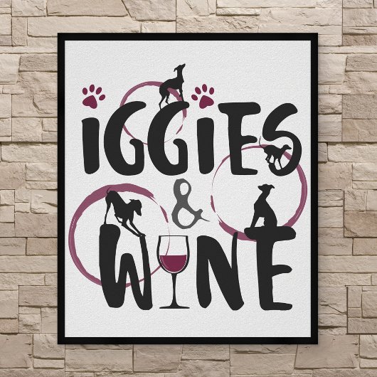 Italiaanse eigenaar van Greyhound Dog Wine lover F Poster