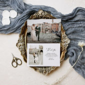 Italiaanse elegant klassiek schrift twee foto's tr bedankkaart