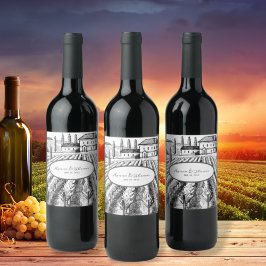 Italiaanse elegante wijngaard artistieke aangepast wijn etiket