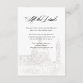 Italiaanse elegantie Geïllustreerde bruiloft Gastd Informatiekaartje (Voorkant)