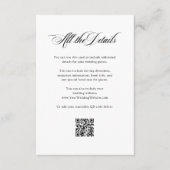 Italiaanse elegantie | Wedding Guest Details QR-co Informatiekaartje (Voorkant)