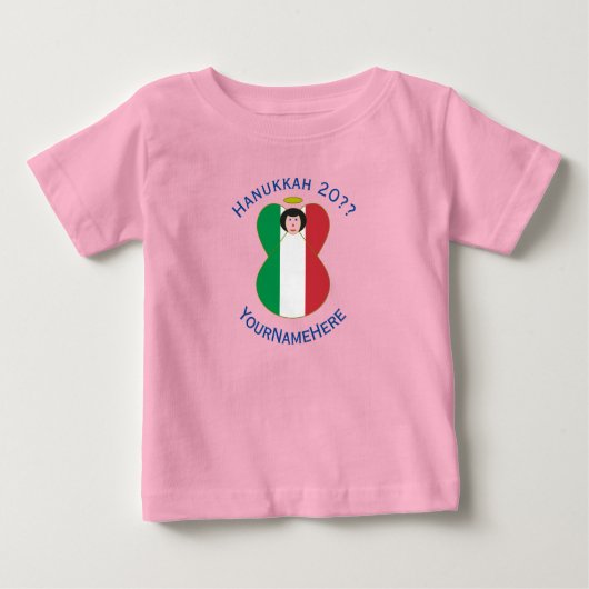 Italiaanse engel Hanukkah-vlag gepersonaliseerd me (Voorkant)