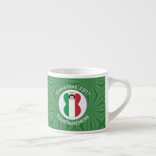 Italiaanse engel kerstvlag gepersonaliseerd espresso kop (Rechts)