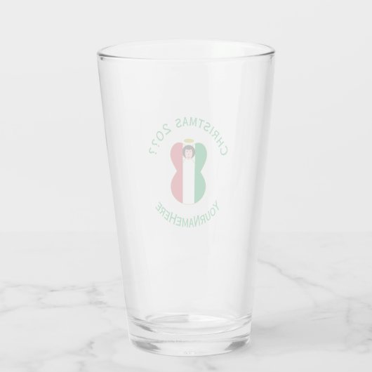 Italiaanse engel kerstvlag gepersonaliseerd glas (Achterkant)