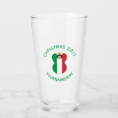 Italiaanse engel kerstvlag gepersonaliseerd glas (Voorkant)