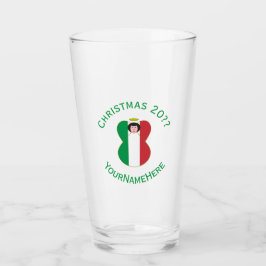 Italiaanse engel kerstvlag gepersonaliseerd glas