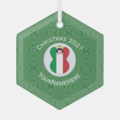 Italiaanse engel kerstvlag gepersonaliseerd glas ornament (Voorkant)