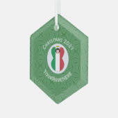 Italiaanse engel kerstvlag gepersonaliseerd glas ornament (Voorkant links)