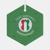 Italiaanse engel kerstvlag gepersonaliseerd glas ornament (Achterkant)