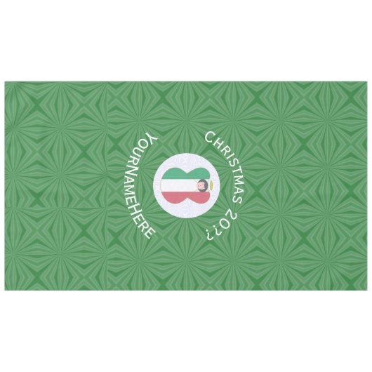 Italiaanse engel kerstvlag gepersonaliseerd tafelkleed (Voorkant (Horizontaal))