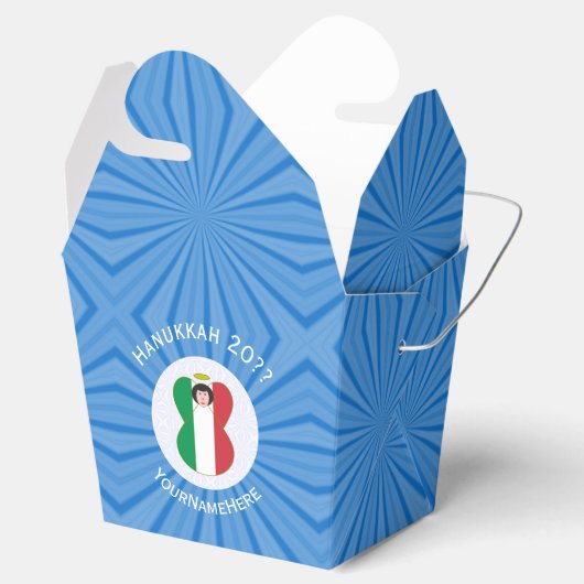 Italiaanse engelenvlag voor Chanoeka Bedankdoosjes (Geopend)