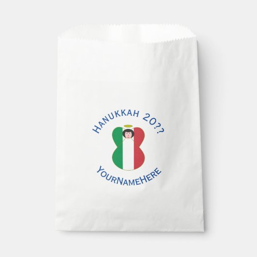 Italiaanse engelenvlag voor Chanoeka Bedankzakje (Voorkant)