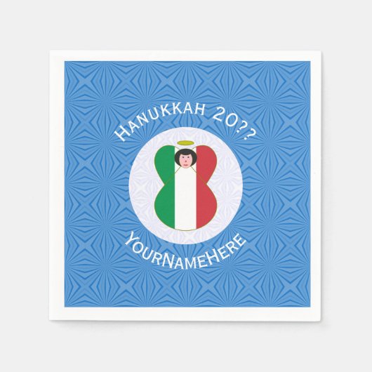 Italiaanse engelenvlag voor Chanoeka Servet (Voorkant)