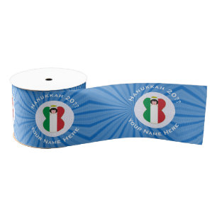 Italiaanse engelenvlag voor Hanukkah Grosgrain Lint