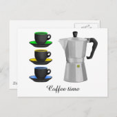 Italiaanse Espresso Coffee Pot Briefkaart (Voorkant / Achterkant)