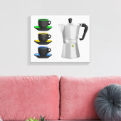 Italiaanse Espresso Coffee Pot Canvas Afdruk (Insitu (Woonkamer))