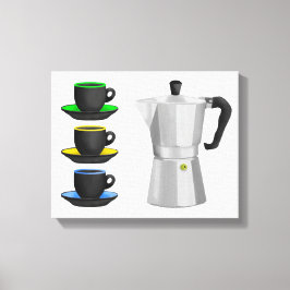 Italiaanse Espresso Coffee Pot Canvas Afdruk