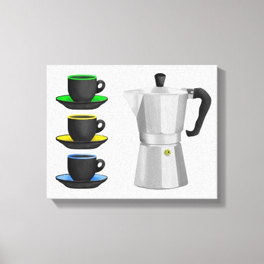Italiaanse Espresso Coffee Pot Canvas Afdruk (Voorkant)