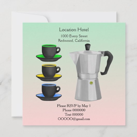 Italiaanse Espresso Coffee Pot Kaart (Achterkant)