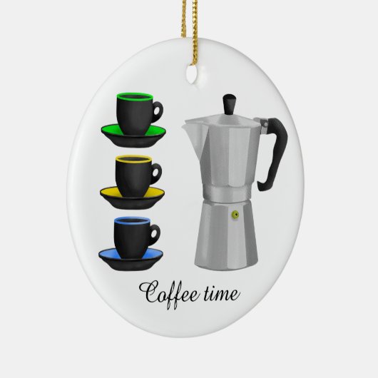 Italiaanse Espresso Coffee Pot Keramisch Ornament (Rechts)