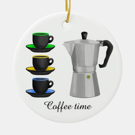 Italiaanse Espresso Coffee Pot Keramisch Ornament (Voorkant)